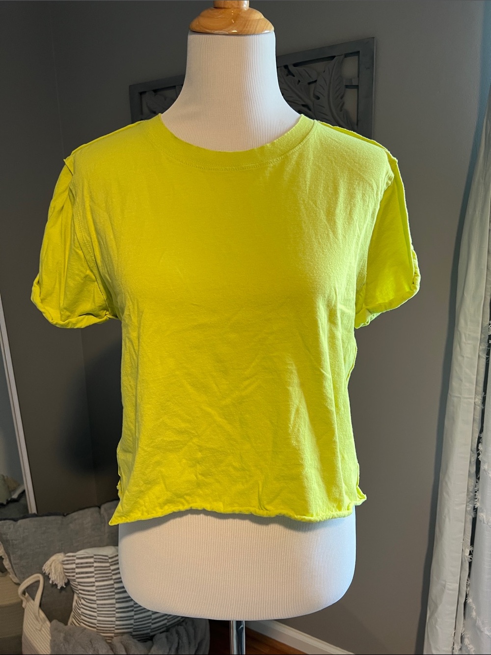 We The Free Women’s Short Sleeve Crewneck Top - Lime Green Size Large